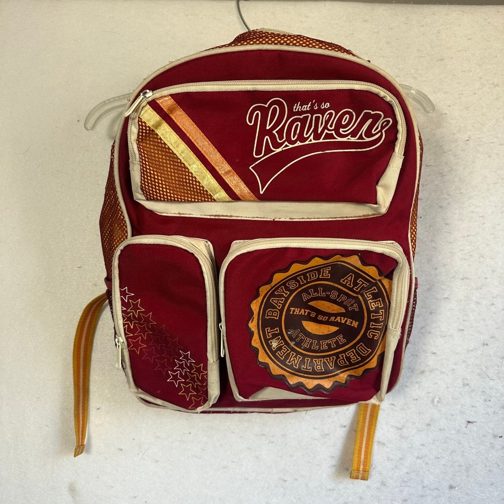 Vintage Disney That's So Raven Backpack Bayside Athletic Red Orange Y2K Bag